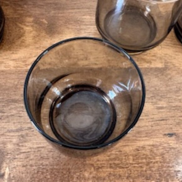 Vintage Dominion Lowball Glasses Smokey Grey Brown Tint – Set of 5 - Picture 7 of 7